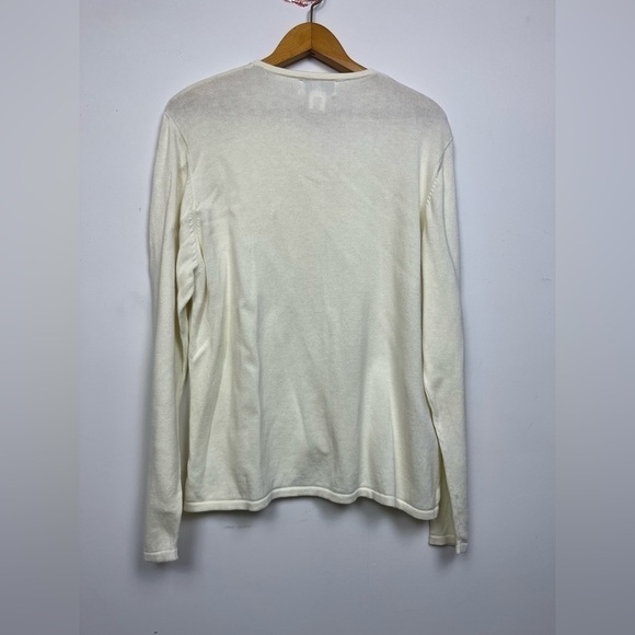 VTG PENDLETON CARDIGAN SWEATER M Women IVORY Neutral Country Club old money - Picture 3 of 5
